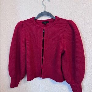 J. Crew Rich Red Cardigan Sweater